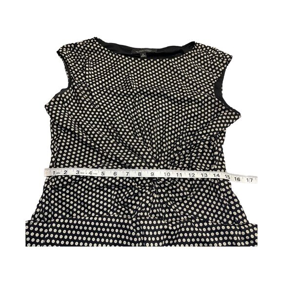 Black Label By Evan Picone Sheath Dress Girls 12 White Polka Dot Knotted Front - Picture 5 of 6